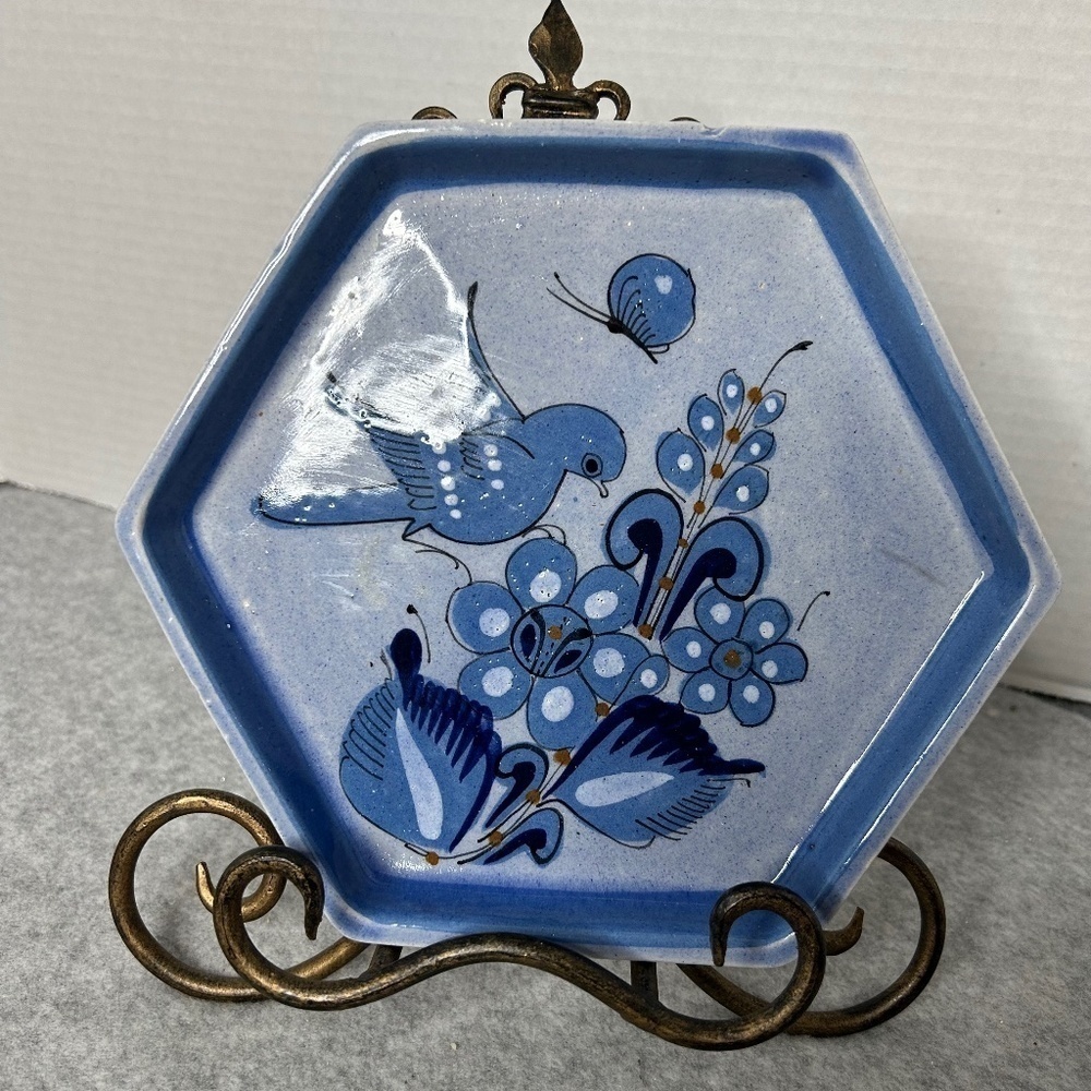 Ken Edwards Tonala Mexico Handpainted Dish 7x8"